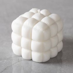 Moule en Silicone, Carré avec bulles, H : 5 cm, d 6 cm, L : 6 cm, 1 pièce/ 1 Pq.