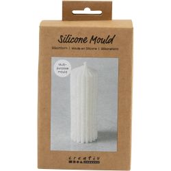 Moule en Silicone, Cylindre cannel&eacute;, H : 12 cm, d 4 cm, 1 pi&egrave;ce/ 1 Pq.