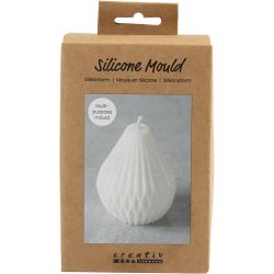 Moule en Silicone, Forme de gouttelette nervur&eacute;e, H : 8 cm, d 7 cm, 1 pi&egrave;ce/ 1 Pq.