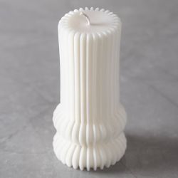 Moule en Silicone, Cylindre cannelé avec arcs, H : 12,5 cm, d 6 cm, 1 pièce/ 1 Pq.