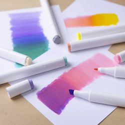 Feutres de dessin, trait 1+8 mm, couleurs pastel, 12 pi&egrave;ces/ 1 Pq.