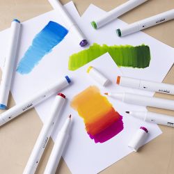 Feutres de dessin, trait 1+8 mm, couleurs classiques, 12 pi&egrave;ces/ 1 Pq.