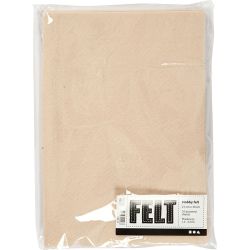 Feutrine synthétique, A4, feuille 210x297 mm, ép. 1,5-2 mm, beige clair, 10 flles/ 1 Pq.