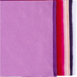 Feutrine synth&eacute;tique, A4, feuille 210x297 mm, &eacute;p. 2 mm, harmonie violet/rose, 10 flles/ 1 Pq.
