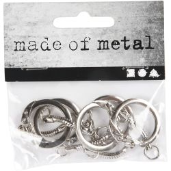 Porte-clés avec chaîne, L : 6 cm, d 2,3 cm, 5 pièces/ 1 Pq.