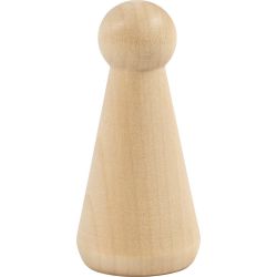 Corps de figurine en bois, Forme conique, H : 8 cm, 3 pi&egrave;ces/ 1 Pq.