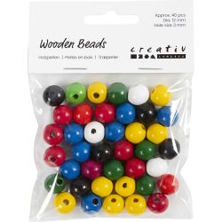 Mélange de perles en bois