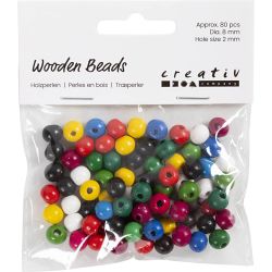 Mélange de perles en bois