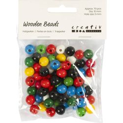 Mélange de perles en bois