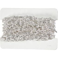 Jaseron, L : 6 mm, argenté, 5 m/ 1 pièce