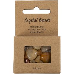 Perles de cristal, Calcite miel, d 7-12 mm, diamètre intérieur 1 mm, jaune clair, 63 pièces/ 1 Pq.