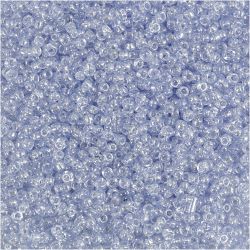 Perles de rocaille, d 1,7 mm, dim. 15/0, diam&egrave;tre int&eacute;rieur 0,5-0,8 mm, bleu clair, 25 gr/ 1 Pq.