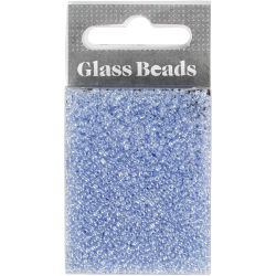 Perles de rocaille, d 1,7 mm, dim. 15/0, diamètre intérieur 0,5-0,8 mm, bleu clair, 25 gr/ 1 Pq.