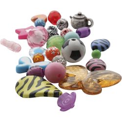 Mélange de perles en plastique fantaisie