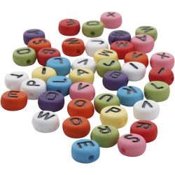 Perles rondes avec lettre