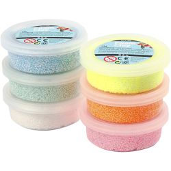 Foam Clay&reg;, paillettes, couleurs pastel, 6x14 gr/ 1 Pq.