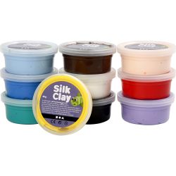 Silk Clay&reg;, Basic 1, ass. de couleurs, 10x40 gr/ 1 Pq.