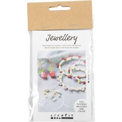 Mini Kit DIY Bijoux, Bracelet et boucles d&rsquo;oreilles &eacute;lastiques, 1 Pq.