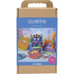 Kit DIY D&eacute;coration, Monstres, multicolore, couleurs Joyeuses, Couleurs vives, 1 Pq.