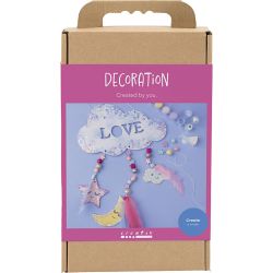 Kit DIY D&eacute;coration, Nuage, lune, &eacute;toile, couleurs scintillantes, couleurs pastel, 1 Pq.