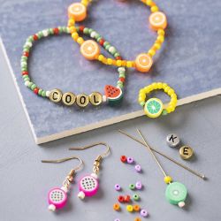 Mix Créatif pour Bijoux, Mélange de fruits, ca. 1600+ pièce, Couleurs vives, 1 Pq.