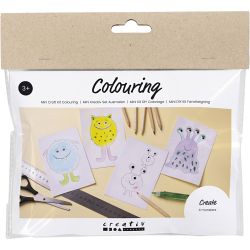 Mini Kit DIY Coloriage, Monstre, ass. de couleurs, 1 Pq.