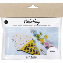 Mini Kit DIY Peinture, C&ocirc;ne de cr&egrave;me glac&eacute;e, ass. de couleurs, 1 Pq.