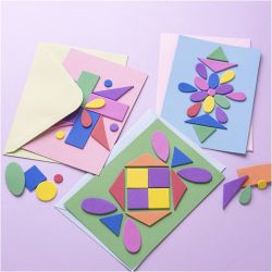 Mini Kit DIY Décoration, Cartes décorées, bleu, vert, rose, 1 Pq.