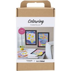 Kit DIY Coloriage, Peindre par num&eacute;ros, feutres, 1 Pq.