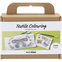 Mini Kit DIY D&eacute;coration Textile, Papillons, couleurs pastel, 1 Pq.