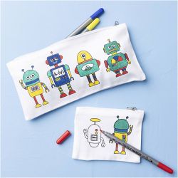 Mini Kit DIY Décoration Textile, Robot, couleur primaire, 1 Pq.