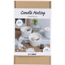 Kit DIY Fabrication de Bougies, Rose, beige, blanc, cr&egrave;me, 1 Pq.