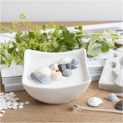 Mini kit DIY Fabrication de Bougies, Coquillages, gris, blanc cassé, 1 Pq.