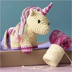 Kit DIY Amigurumi, Licorne, couleurs de l'arc-en-ciel, 1 Pq.
