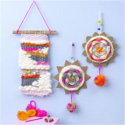 Kit DIY Tissage, Fixation murale, ass. de couleurs, 1 Pq.
