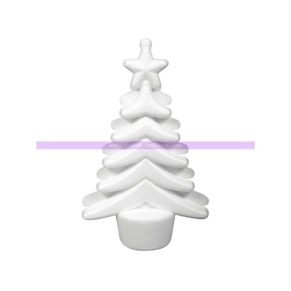 Sapin de Noël en polystyrène, larg. 9 cm x épais. 4 cm x haut. 14,5 cm - Photo n°1