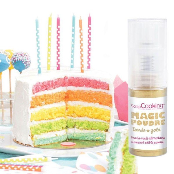 Kit Rainbow Cake + 1 poudre alimentaire irisée dorée - Photo n°2
