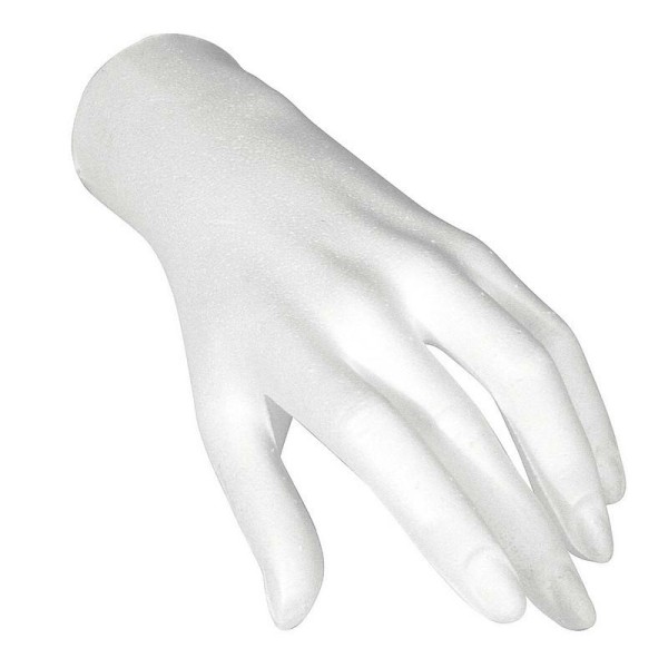 Main gauche féminine en polystyrène de 21 cm de long - Photo n°1