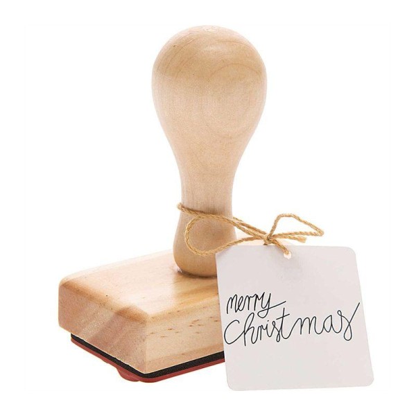 Tampon en bois Merry Christmas - Photo n°1