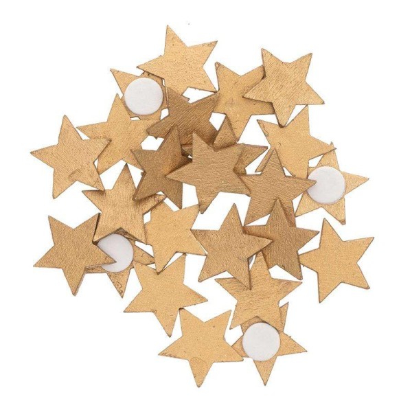 Autocollants étoiles en bois dorés - Photo n°2