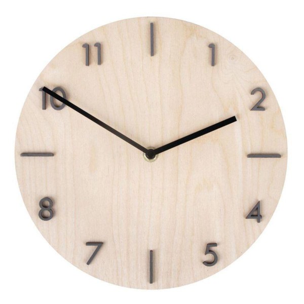Horloge bois Ø 25 cm avec chiffres bois à monter - Modern - Photo n°2
