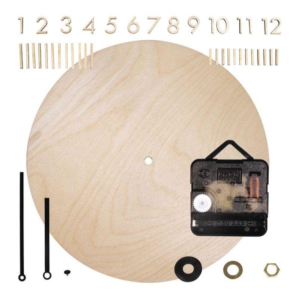 Horloge bois Ø 25 cm avec chiffres bois à monter - Modern - Photo n°1