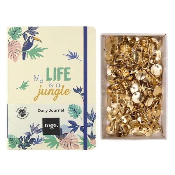 Bullet Journal Jungle Vibes + 150 punaises dorées - Photo n°1