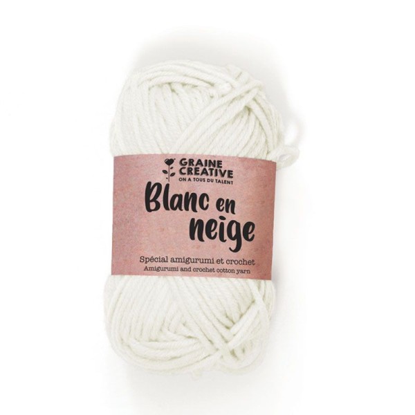 Fil de coton spécial crochet et amigurumi 55 m - blanc - Photo n°1