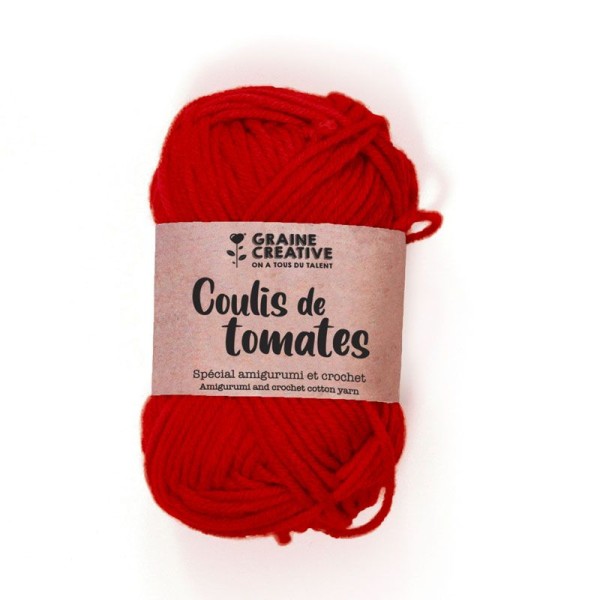 Fil de coton spécial crochet et amigurumi 55 m - rouge - Photo n°1