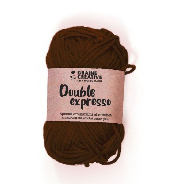 Fil de coton spécial crochet et amigurumi 55 m - marron - Photo n°1