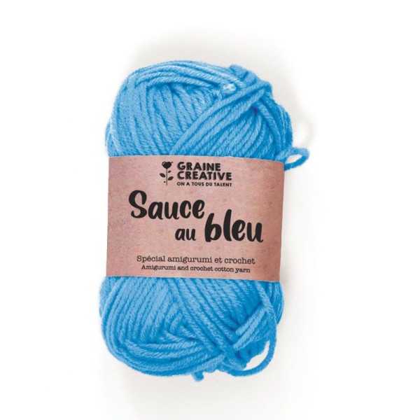 Fil de coton spécial crochet et amigurumi 55 m - bleu ciel - Photo n°1