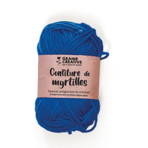 Fil de coton spécial crochet et amigurumi 55 m - bleu roi - Photo n°1