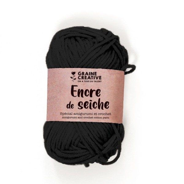 Fil de coton spécial crochet et amigurumi 55 m - noir - Photo n°1