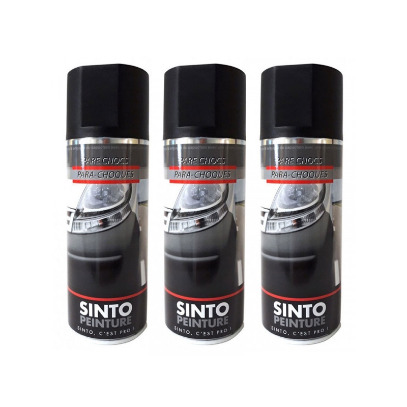 SINTO - Bombe peinture Carrosserie - Noir brillant- Aérosol 400 ml